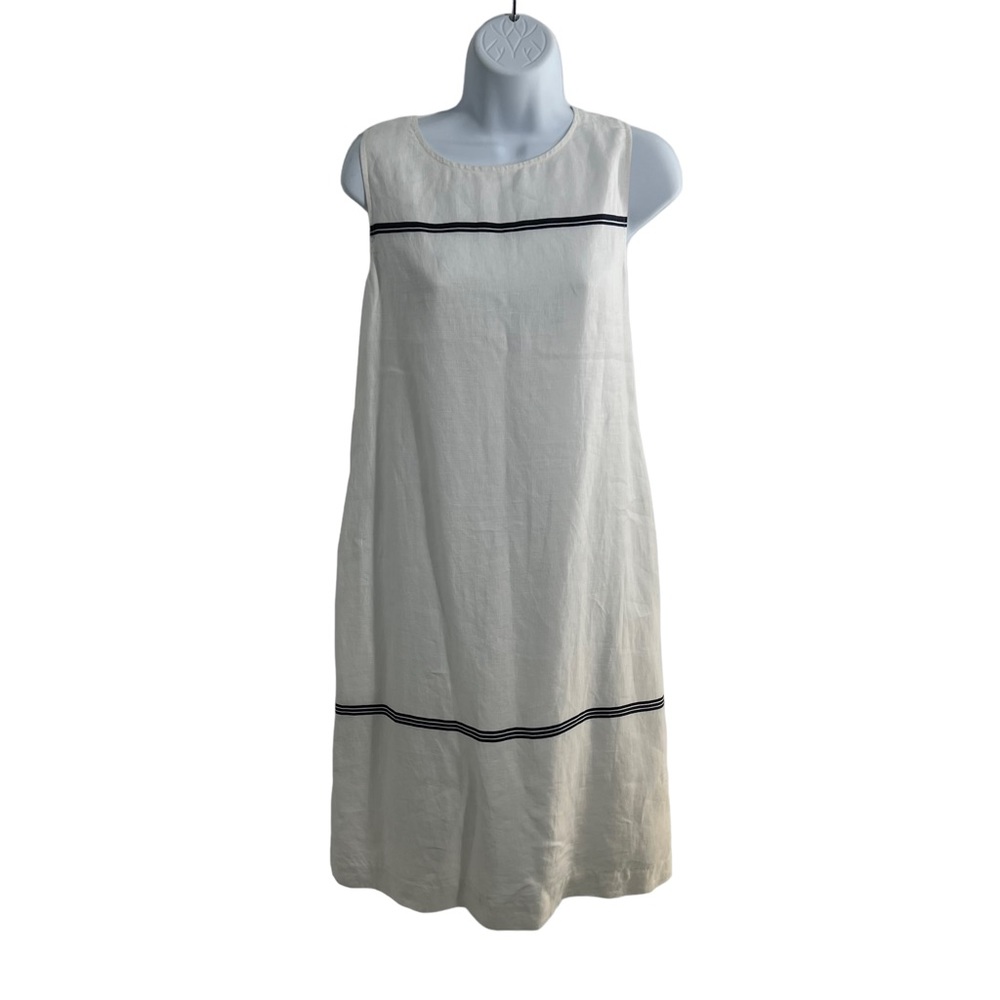 J.JILL LOVE LINEN White Tank Summer Dress Medium